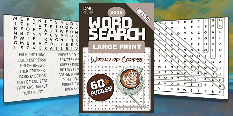 Coffee word search book with examples