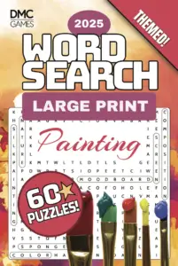 Cover of "Painting Word Search" - a puzzle book featuring 60 word search puzzles about painting styles, famous artists, and artistic tools.