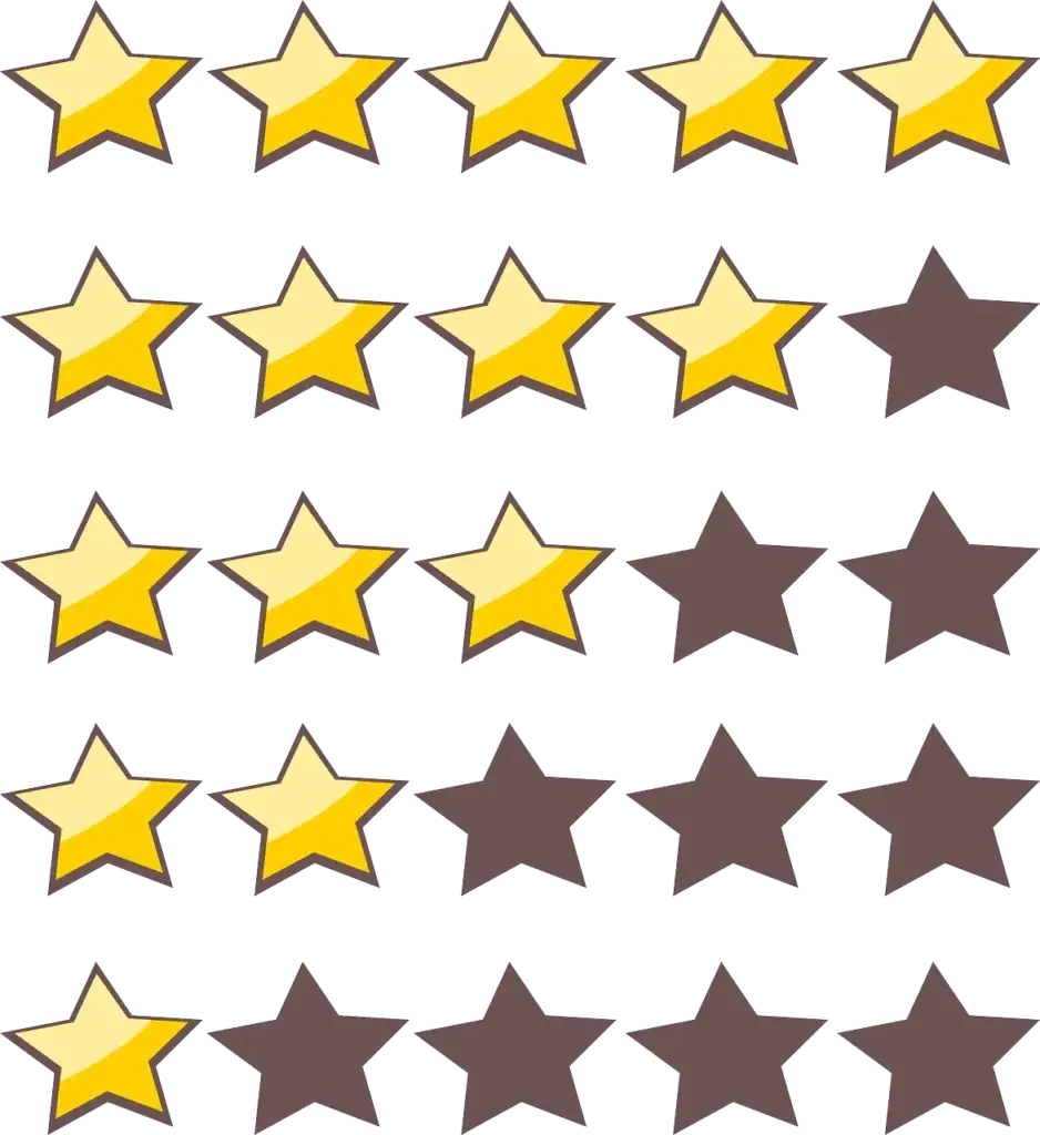 Rows of review stars