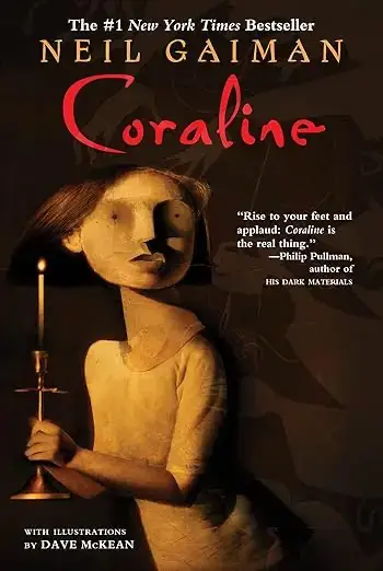Book cover of Coraline by Neil Gaiman